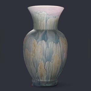 Hand Painted Rueven Glass Vase by Nouveau Art Glass Company